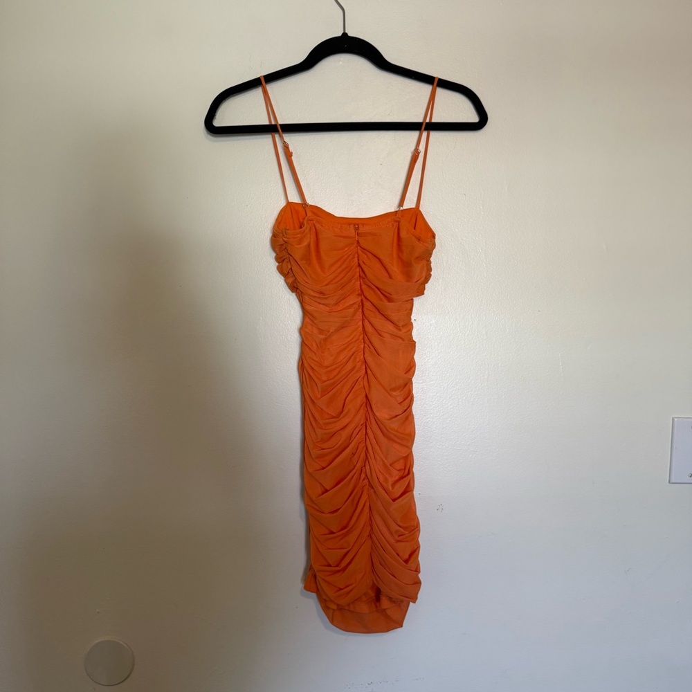 WHOIAM | Orange Cutout Mini Dress - Picture 8 of 9
